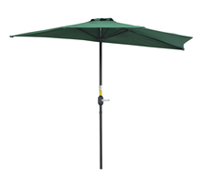 Demi parasol  parasol de balcon 5 entretoises métal polyester 2 69L x 1 38l x 2 36H m vert