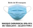 Masques chirurgicaux type I - boite de 50 pièces