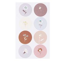 Stickers floraux - couleurs terre - 80 pièces