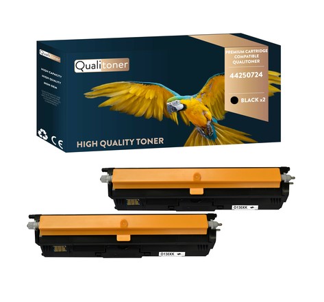 Qualitoner x2 toners 44250724 noir compatible pour oki