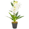 vidaXL Plante artificielle Lys avec pot Blanc 65 cm