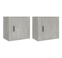 Vidaxl tables de chevet murales 2 pièces gris béton 50x30x47 cm