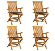 Vidaxl chaises de jardin avec coussins taupe 4 pcs bois de teck massif