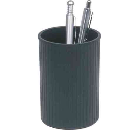 Pot à crayons Linear polystyrène D72mm H 108mm Noir HELIT