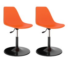 Vidaxl chaises de salle à manger pivotantes 2 pièces orange pp