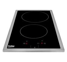 BEKO HDMC32400TX - Table de cuisson vitrocéramique - 2 zones - 3000W - L28,8 x P57cm - Revetement verre - Noir