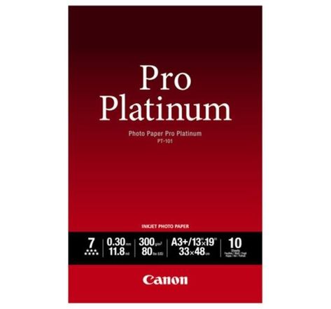 CANON Pack de 1  Papier photo pro platinum 300g/m2 - PT-101  -  A3+ - 10 feuilles