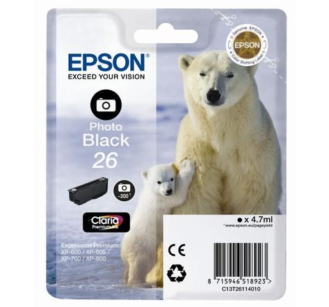 Epson t2611 ours polaire cartouche d'encre noir photo