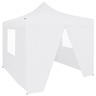 vidaXL Tente de réception pliable avec 4 parois 3x3 m Acier Blanc