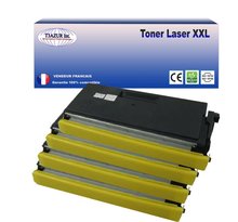 4 Toners compatibles avec Brother TN6600 pour Brother HL-5070N, HL-5130, HL-5140, HL-5150D, HL-5150DLT, HL-5170DN, HL-P2500 - 6 000 pages - T3AZUR