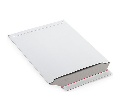 Pochette carton plat blanche à fermeture adhésive 26,3x34,8 cm (colis de 100)