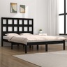 Vidaxl cadre de lit noir bois de pin massif 120x190 cm petit double