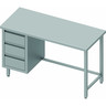 Table inox 3 tiroirs a gauche sans dosseret - gamme 600 - stalgast - 1500x600 x600xmm