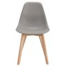CHAISE SACHA Chaise de salle a manger gris - Pieds en bois hévéa massif - Scandinave - L 48 x P 55 cm