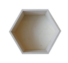 Etagère hexagone en bois 27 x 23 5 x 10 cm