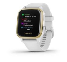 GARMIN Venu Sq - White/Light Gold - Montre GPS de sport connectée santé et bien-etre