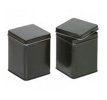 Lot de 12 boites carrées noires 76x76x100mm