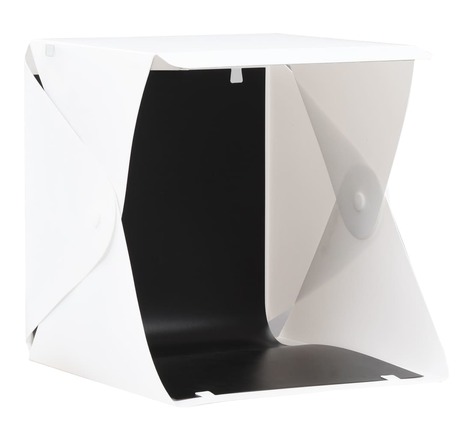 Vidaxl boîte à lumière de studio led pliable 23x25x25 cm blanc
