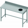 Table inox avec trou vide-ordure à droite - profondeur 600 - stalgast - 1600x600 x600xmm