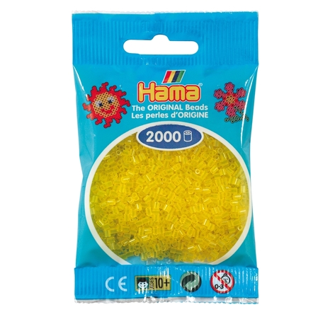 2 000 perles mini (petites perles Ø2,5 mm) jaune transparent - Hama
