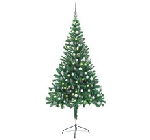 vidaXL Arbre de Noël artificiel pré-éclairé/boules 150 cm 380 branches