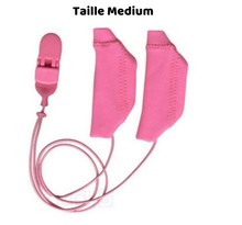 Housse duo de protection pour appareils auditifs taille m avec cordon, rose