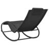vidaXL Chaise longue avec oreiller Acier et textilène Noir