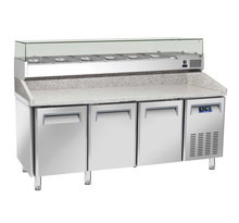 Table à pizza réfrigérée 3 portes dessus granit et kit réfrigéré - 3pleine 2025x800x1040mm