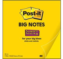 Big notes super sticky  bn11-eu  30 feuilles  jaune fluo  27 9 x 27 9 cm (bloc 30 feuilles)