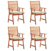 Vidaxl chaises à dîner d'extérieur 4 pièces avec coussins acacia massif