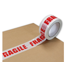 Lot de 6 Rouleau de ruban adhésif imprimé "FRAGILE" - 100% recyclable