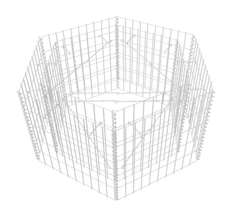 vidaXL Lit surélevé à gabion hexagonale 100 x 90 x 50 cm