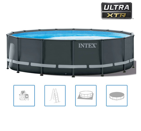 Intex ensemble de piscine ronde ultra xtr frame 488 x 122 cm 26326gn