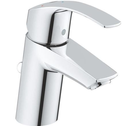 GROHE Mitigeur lavabo Eurosmart 32926002 - Bec fixe - Limiteur de température - Economie d'eau - Chrome - Taille S