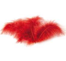 Plumes marabout rouges 10 plumes 18cm - Graine créative