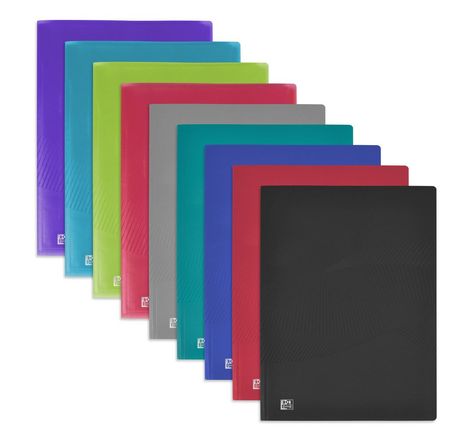 Protège-documents Osmose A4, 20 pochettes en polypropylène - Couvertures opaques/translucides coloris assortis (carton 10 unités)