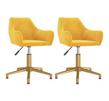 Vidaxl chaises pivotantes de salle à manger 2 pièces jaune velours