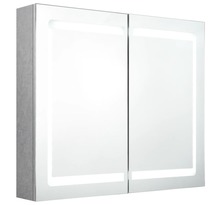 Vidaxl armoire de salle de bain à miroir led gris béton 80x12x68 cm