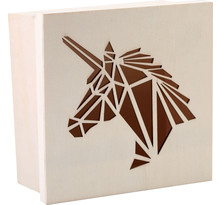 Boîte en bois Licorne 15x15cm - Graine créative