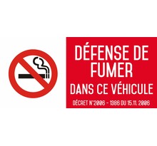 Autocollant vinyl - Défense de fumer dans ce véhicule - L.200 x H.100 mm UTTSCHEID