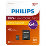 Philips carte mémoire micro sdxc 64 go uhs-i u1 v10