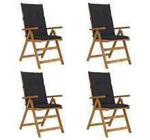 Vidaxl chaises inclinables de jardin 4 pièces avec coussins bois d'acacia