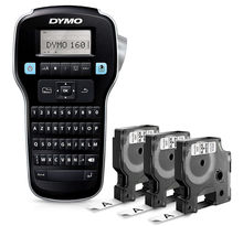 DYMO LabelManager 160 (Pack)  Imprimante d'étiquettes portable avec 3 rouleaux de ruban adhésif D1  Clavier AZERTY