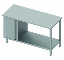 Table inox avec porte et etagère - gamme 600 - stalgast - 1900x600