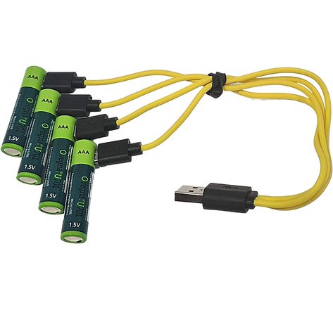 Ovegna U701 : Piles AAA légères, en Lithium-ION (Non NiMH, Non alcalines), 600 mAh, Rechargeables par entrée Micro USB, en 90 Minutes, 1000 Fois, indicateur de Charge, avec Un câble de Charge Inclus