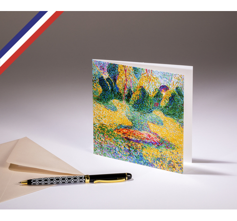 Carte double Le Musée créée et imprimée en France sur papier certifié FSC - Dans le jardin de Schloss Pretzfeld de Curt Herrmann