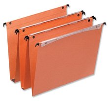 Boîte de 25 dossiers suspendus en kraft Orange pour tiroir Dual fond 30 mm ESSELTE