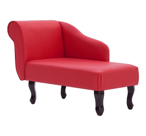 Vidaxl chaise longue rouge similicuir