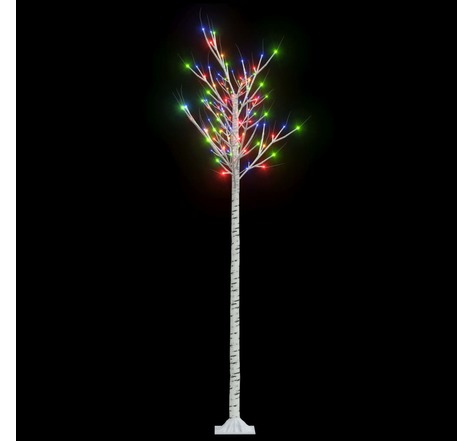 vidaXL Sapin de Noël 200 LED colorées Saule 2 2 m Int/Ext