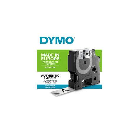 Dymo rhino - étiquettes industrielles autocollantes en polyester  19mm x 5.5m  noir sur métallique